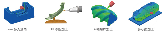 PowerMILL 豐富的五軸工法:5axis 多刀清角、3D等距加工、4軸螺桿加工
參考面加工